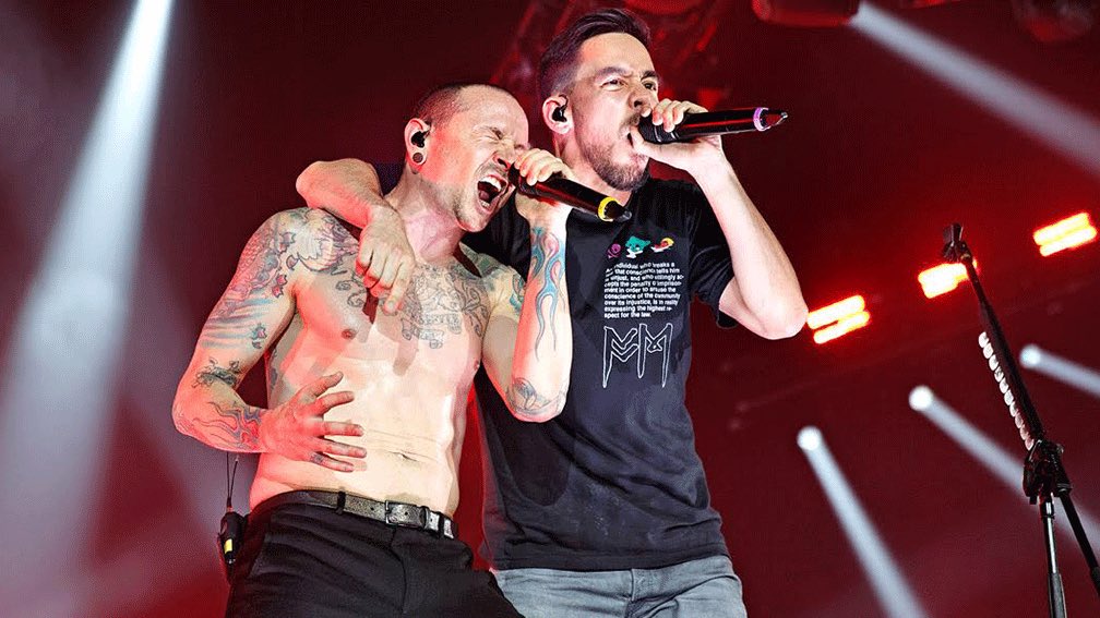 LPLive's tweet photo. Hey @mikeshinoda - today we celebrate you too. Thank you for being there for @ChesterBe &amp; for being such a great friend and bandmate to him. Thank you for always being here for all of us. ❤️ https://t.co/CHewRer3g0