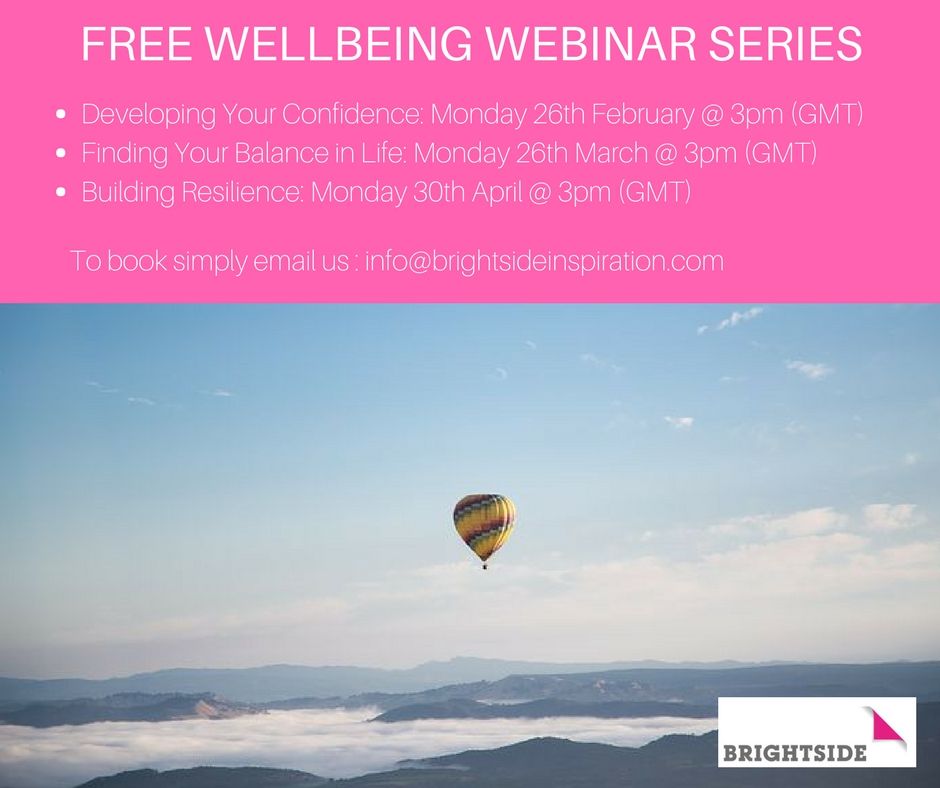 BrightsideKB's tweet image. Join me for a FREE 60 minute #WellbeingWebinar.  Each session is limited so get in touch ASAP - buff.ly/2FQNjo4  Let's regain that #WorkLifeBalance #lovelifeagain #lovelife #lifebalance #brightside #makethemostoutoflife #wellbeing #Balance
