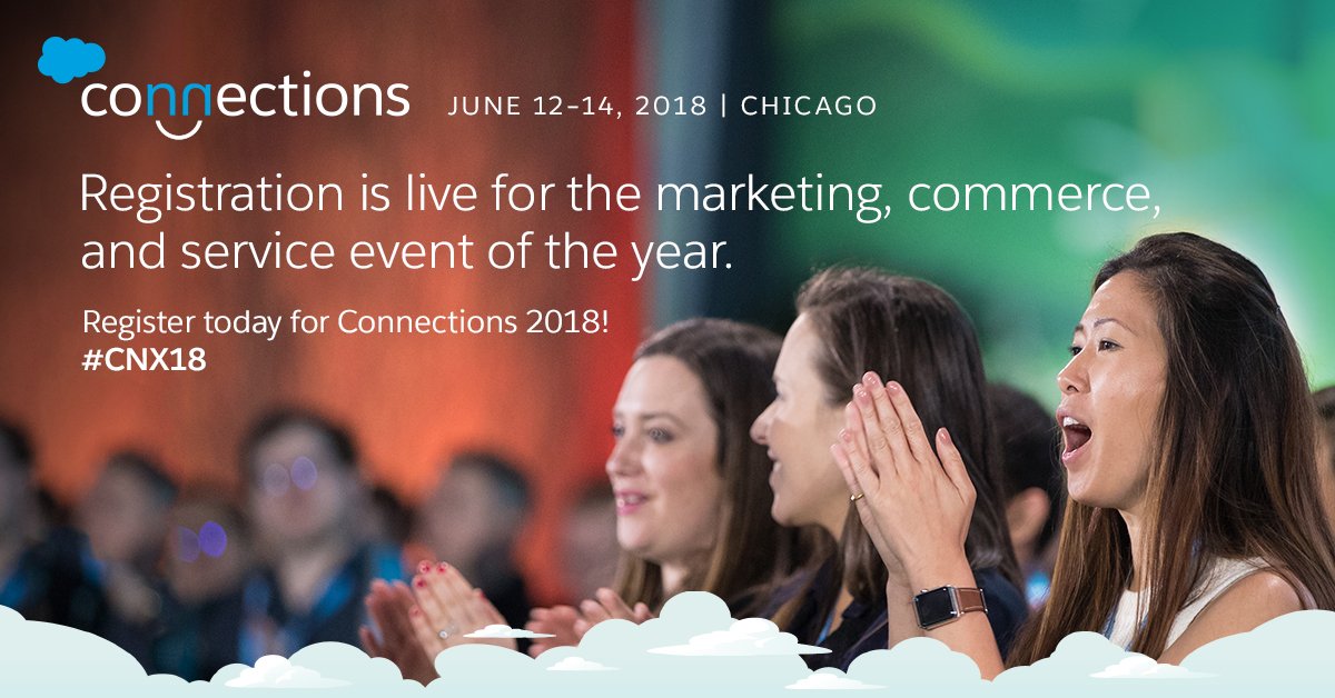 Dreamforce's tweet photo. It's on. 👉 Blaze your trail to better, smarter consumer engagement at Salesforce #CNX18. Registration is live: https://t.co/8h6HKwvLRW https://t.co/dEugzA1bbF
