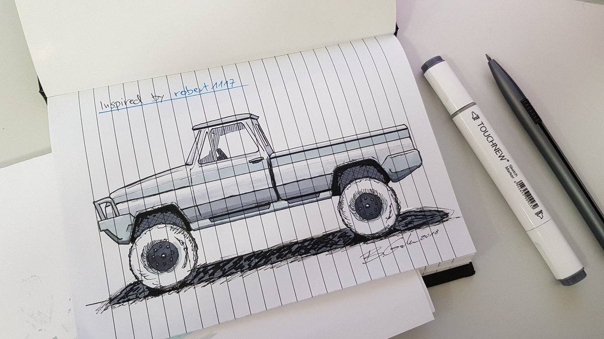 fun_tinker's tweet image. I like how robert1117 from instagram draw cars. I got inspired and drew a truck from him. Great work robert1117 !

instagram.com/robert1117/

#sketch #sketching #markers #truck #cars