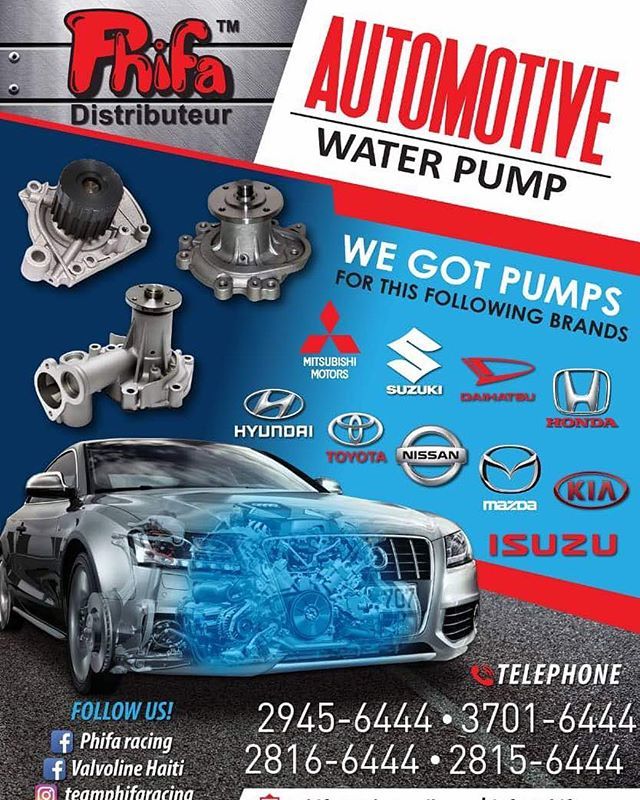 sakaptwit's tweet photo. Prevent your engine from overheating with our new Automotive Water Pumps. Designed w/ quality and applicable for a wide variety of selective brands. #teamphifaracing #Phifa @teamphifaracing https://t.co/PvTIlhqOvP https://t.co/Ub6RE22mlt