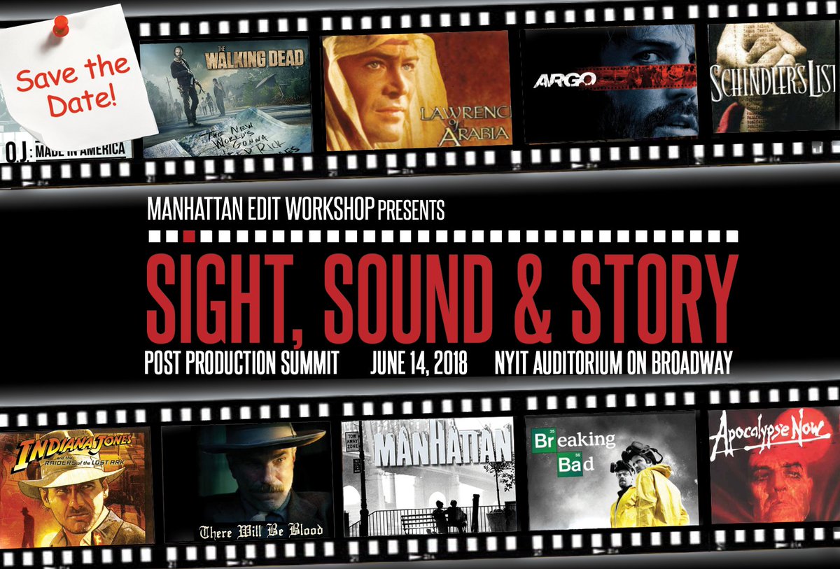 MEWShop's tweet photo. Save the Date!! "Sight, Sound & Story: Post Production Summit" returns Thurs- June 14th! Early Bird Tickets on sale now! https://t.co/o4ppcNqZnT @SightSndStory #SSS2018 #sightsoundandstory #earlybird #savethedate #postproductionsummit #postproduction #editing https://t.co/LsACv1n69f