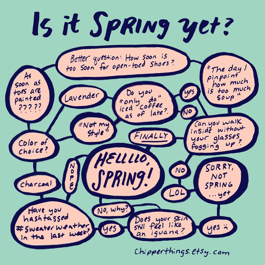 But is it *really* spring yet? 🌼 Illustration by Etsy seller <a href="/chipperthings/">Chipper Things</a>. etsy.me/2FXiu10