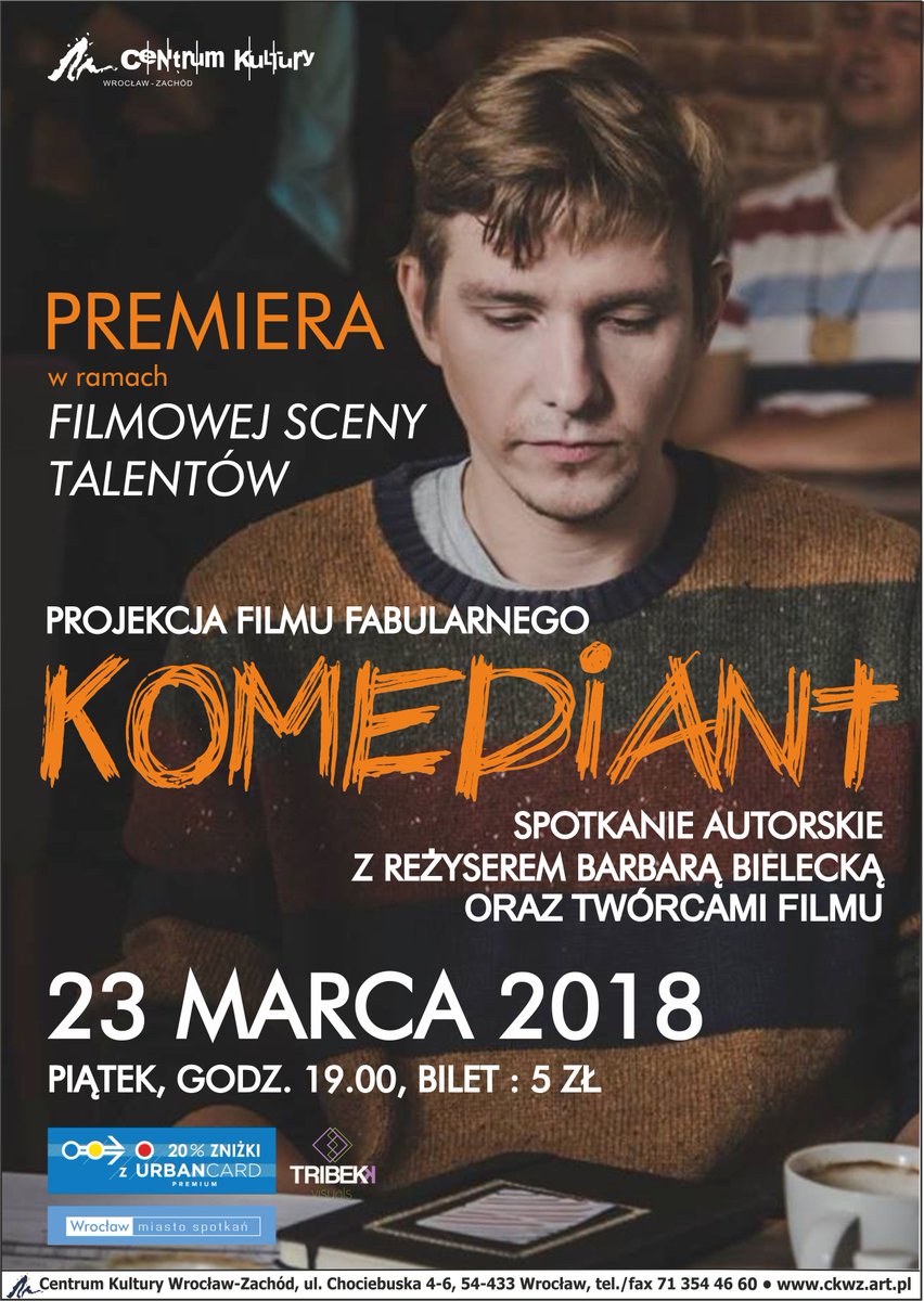 CKWZ_'s tweet photo. W piątek 23 marca w ramach Filmowej Sceny Talentów odbędzie się premiera filmu "Komediant" w reżyserii Barbary Bieleckiej. Serdecznie zapraszamy! https://t.co/skEFVs2gqL https://t.co/fC70l0VVXs