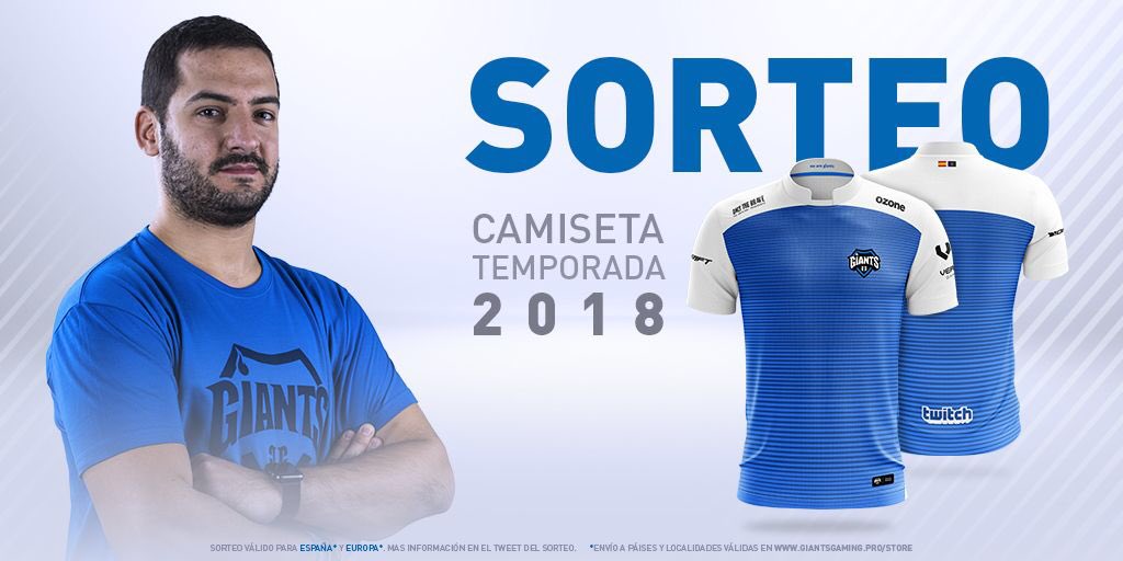 Os traigo un sorteito super fresco con @GiantsGaming de una camiseta oficial!!

Participa haciendo RT 🔁

Además, si os gusta podéis comprar una por aquí ➡  giantsgaming.pro/store 

#WeAreGiants 💙😋

                       Ganador el 30/03/2018