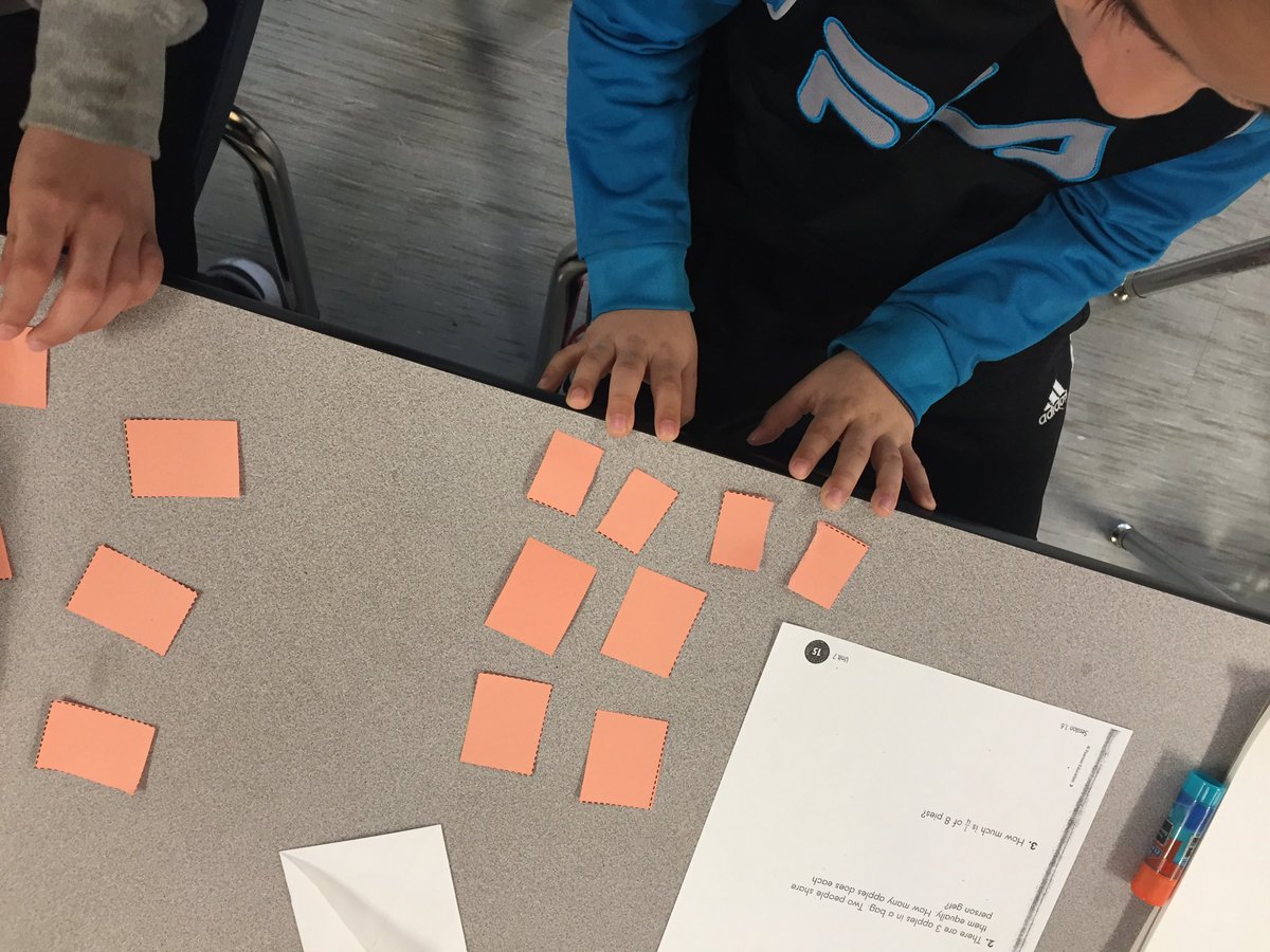 Ms. Frazier’s Ss using “brownies” to practice fractions! <a href="/AbingdonGIFT/">Abingdon APS</a> @AbingdonMath <a href="/MsFrazier3/">MsFrazier</a>