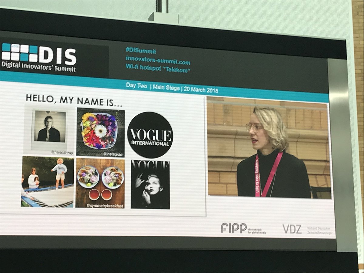 SmithDuncan62's tweet photo. @DISummit @BrightGen @condenastint #hannahray interesting talk on building an audience with Instagram for #vogue https://t.co/2UGmhZoIp7