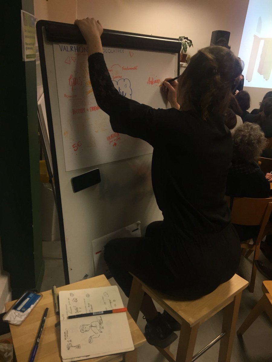 MorganeLb16's tweet photo. Place au scribing pour la restitution des projets des étudiants de @StrateDesign @centralesupelec @essec ! Premier projet avec @ValrhonaFrance 🍫🍪🍩 https://t.co/wgZ3xVnHuH