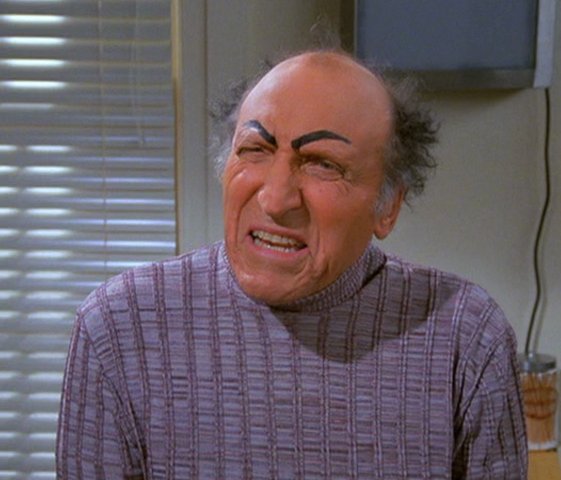 NordicFoodGeek's tweet photo. Putting makeup on in dark means sometimes I mistake my black eyeliner for my brown eyebrow pencil like when Elaine gave Jerry's uncle angry eyebrows. #seinfeldproblems https://t.co/zukS3JdfGB