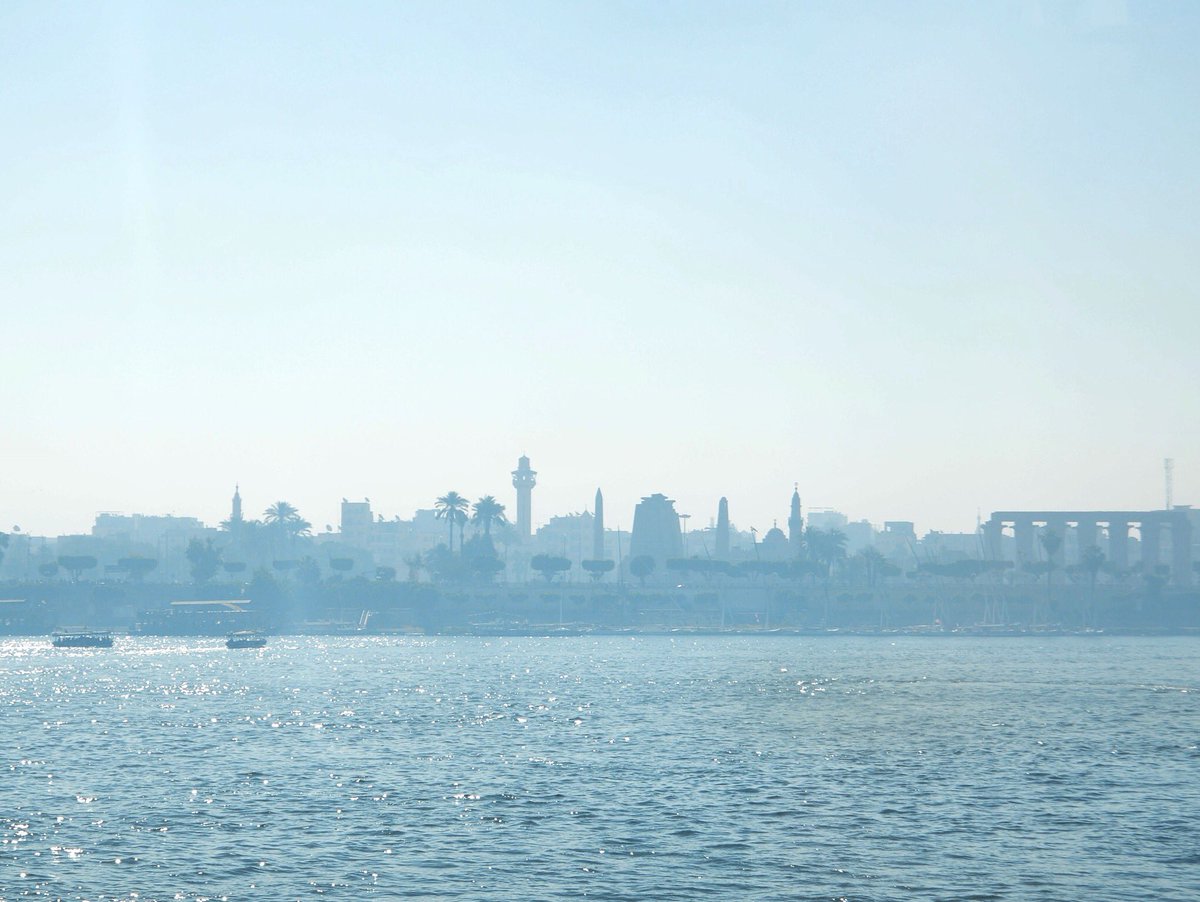 chrisnaunton's tweet photo. Luxor looking incredible from across the river in the early morning haze on Sunday morning #Egypt #missingtombs #nofilter https://t.co/OKUqQxefHn