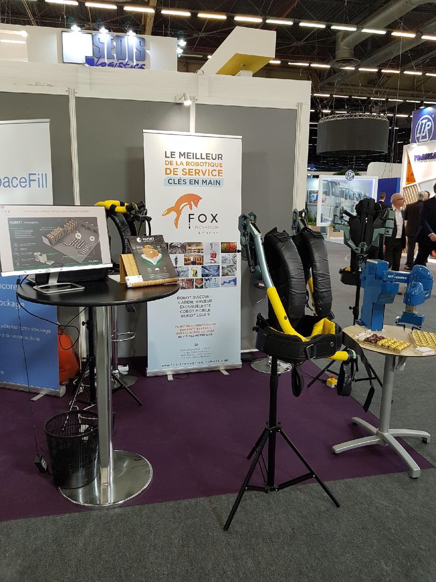 FoxinnovRobots's tweet photo. On vous attend sur le stand H30 au  #SITL2018  #logistique #manutention #SupplyChain #exosquelettes #cobotmobile #robotique https://t.co/glzc7f7mRe