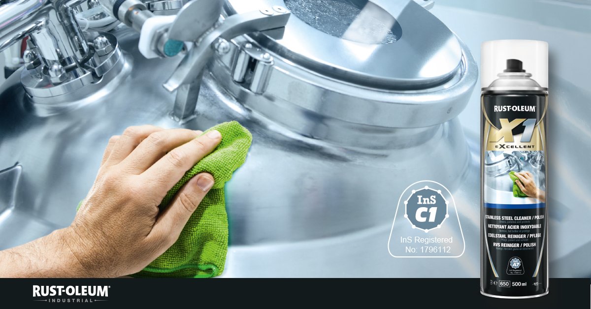 RustOleumNL's tweet photo. X1 RVS reiniger/polish reinigt, ontvet en beschermt oppervlakken tegen corrosie, watervlekken en vingerafdrukken. Voor toepassing op industriële apparatuur &amp; bedieningspanelen, voedsel &amp; drankverwerking, laboratorium apparatuur, roltrappen, liften en meer: https://t.co/8u8qN8l7wq https://t.co/gamX0ur9WG
