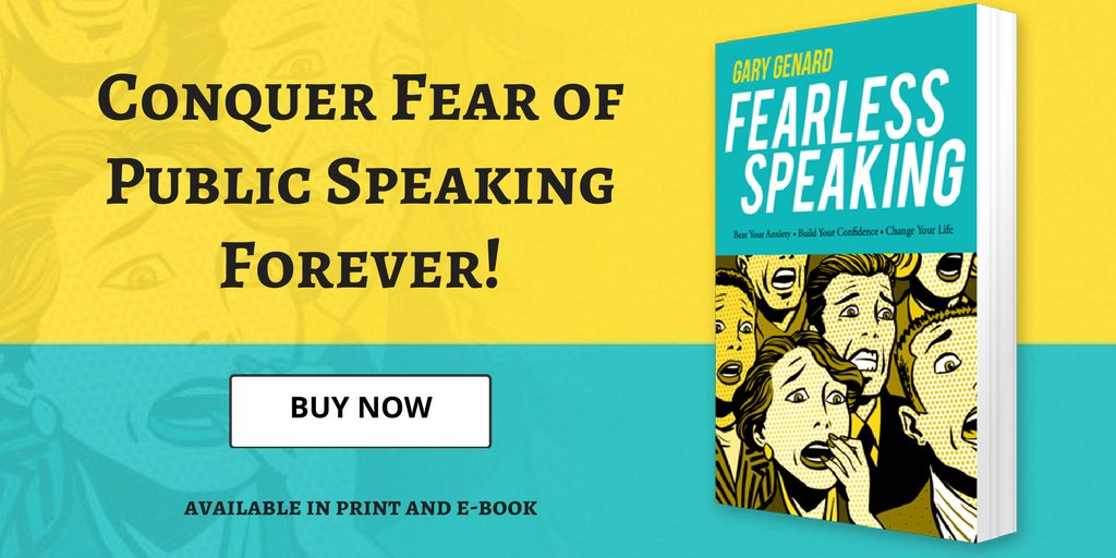 GaryGenard's tweet photo. Ready to Banish Your Stage Fright At Last? Grab your copy of FEARLESS SPEAKING https://t.co/3hqRKIFHny — Eliminate Speaking Fear and Nervousness in 12 days! @GaryGenard #FearlessSpeakingBook #stagefright #fearofpublicspeaking #selfhelp #selfpublishing #books #author #amwriting https://t.co/onqmtaejXy