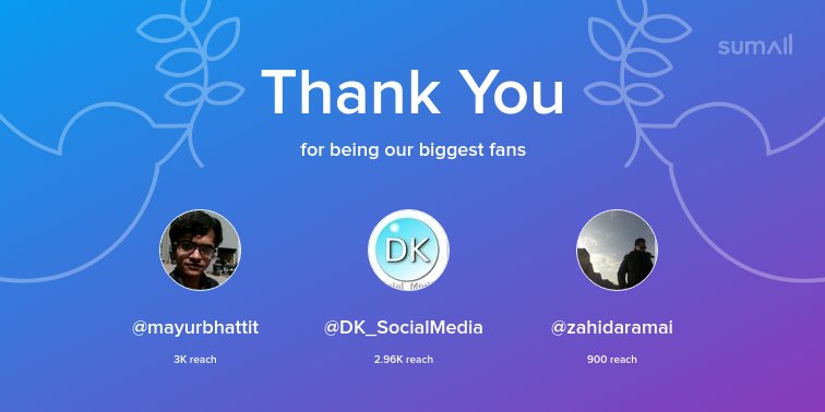 whitbeckweb's tweet photo. Our biggest fans this week: @mayurbhattit, @DK_SocialMedia, @zahidaramai. Thank you! via https://t.co/Uq5TyZkSIp https://t.co/3OeGRpaUyj