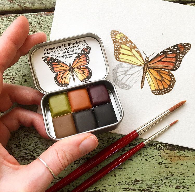 Anaba3ref's tweet photo. Butterfly artwork in one paint palette @greenleafblue #Anaba3ref #Talent https://t.co/ZJ3BeafbCv