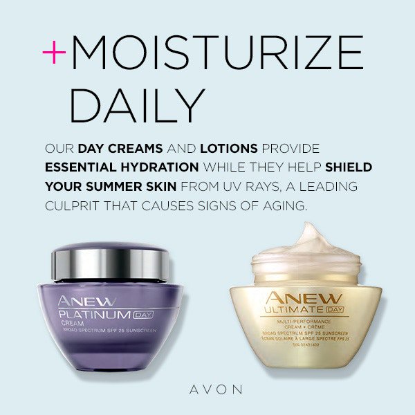 Give Anew Day Creams a try! #moisturizedaily Day creams & lotions provide #essential #hydration while they shield ur skin from UV RAYS. #Anew #skincare youravon.com/dmarie7981?utm… #goodmorning