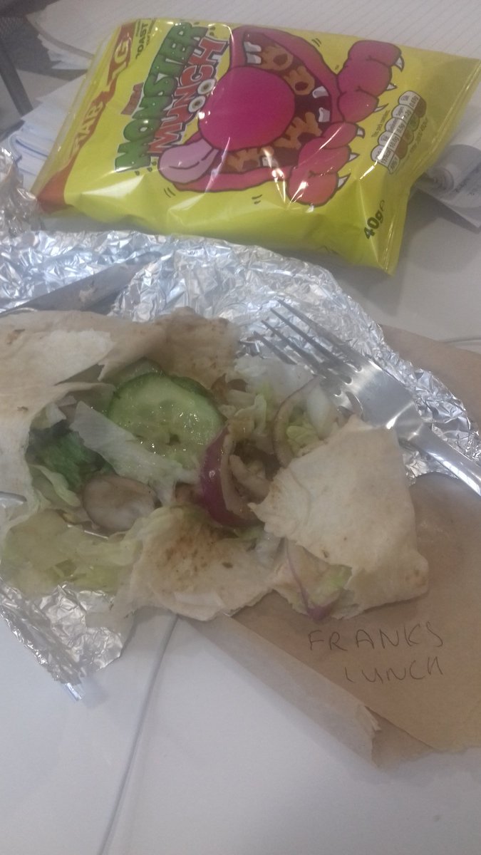 woyonp's tweet photo. Mmmmmm food porn cajun chicken with salad wrap.. roast beef monster much π #HowFrankRolls https://t.co/9D06eeur7t