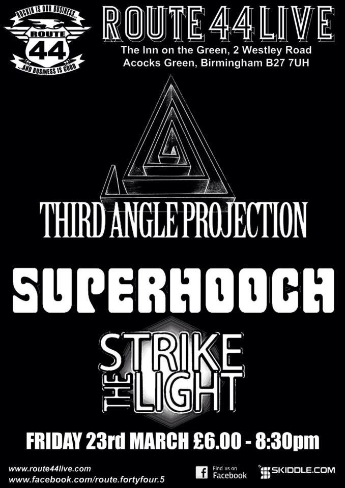 BIRMINGHAM! WE’RE COMING!
Join us with Superhooch as we support Third Angle Projection on Friday 23rd March at Route 44! £6 on the door. We’ll see you there!
#livemusic #gig #music #newmusic #rockmusic #rockband #Birmingham