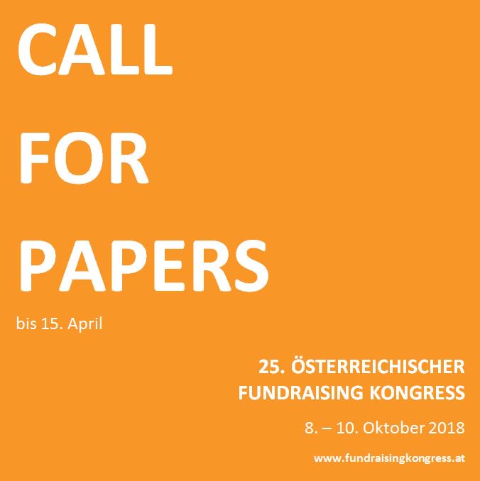 Du bist Fundraising-ExpertIn und leidenschaftliche RednerIn? Wir suchen Vortragende für den 25. Österreichischen Fundraising Kongress - Ideen für Workshops und Vorträge bis 15. April an uns: bit.ly/2Dqx1Nr