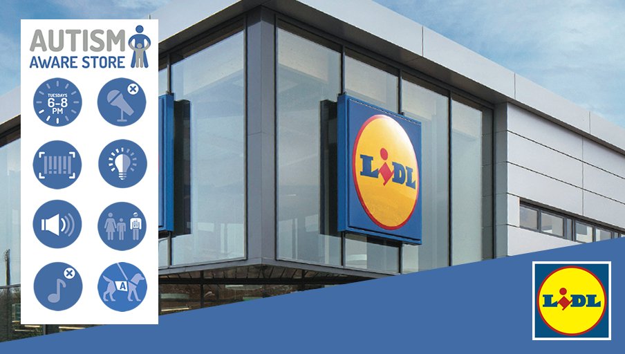 lidl_ireland's tweet photo. We are proud to announce that we are implementing Autism Aware Quiet Evenings across all 194 Lidl stores in Ireland and Northern Ireland, after the success of the initial trial last year and the positive feedback received from customers. https://t.co/cyQTY2uvVo