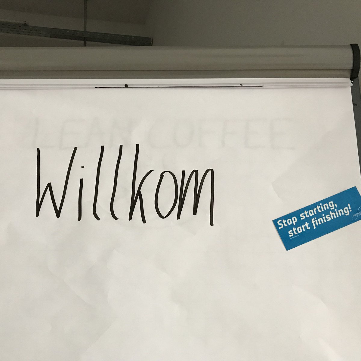 hemba's tweet photo. This is what happens when you leave a draft flipchart drawing in the @leanovateBerlin office. You can bet someone will comment with a matching sticker... #leanovate #startfinishing https://t.co/uol51wujqi