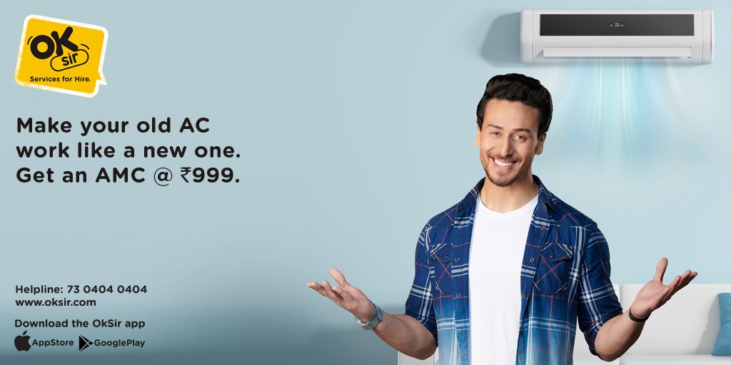 oksirindia's tweet photo. #Special #Summer #Bonanza Limited Period Offer! Now get 3 dry services for your A/C @ just Rs.999* in a year. Download the #OkSir app now https://t.co/a1Q8TwfOUy #YourServiceExpert #ACRepair #ACServices #ACAMC #DoorstepServices #FasterTAT #MoneyBackGuarantee #VerifiedExperts https://t.co/eDCZ6klVZ7