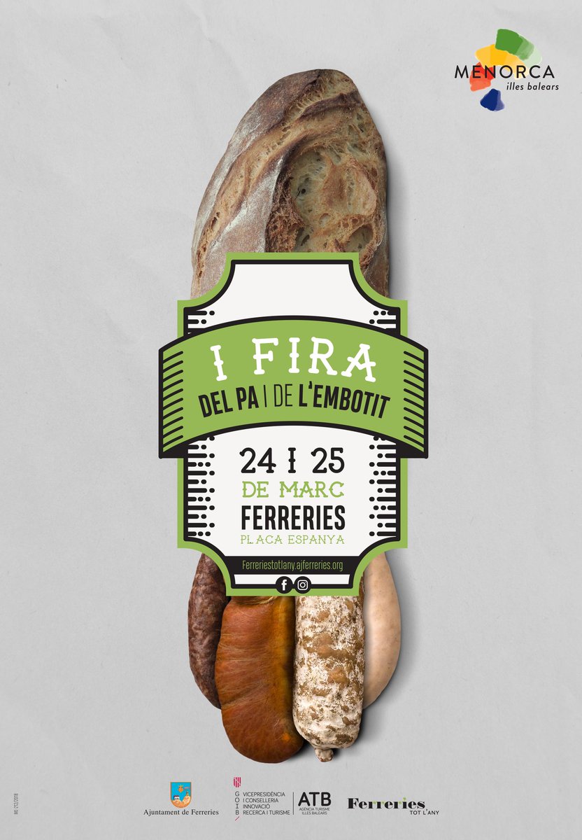 gastromenorca's tweet photo. Fira del pa i de l'embotit a #Ferreries. Dies 24 i 25 de març. @AjFerreries https://t.co/R2pg1p503G