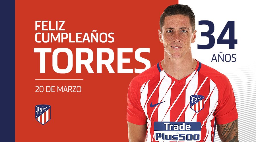 Atleti's tweet photo. 🎂😃  ¡Hoy es un día muy especial para @Torres! ¡Es su cumpleaños! 
🎁🎉 ¡FELICIDADES, CRACK! 🔴⚪️🔴 
#AúpaAtleti https://t.co/ei45AlDXeO
