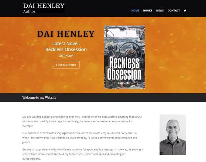 bookwebs's tweet photo. # WebsiteLaunch
#Author: Dai Henley @DaiHenley
#Latest: Reckless Obsession
#crimewriter #thrillerwriter #recklessobsession
#Publisher: New Generation Publishing
https://t.co/AVt3yqwEia https://t.co/c0RHPu68R1