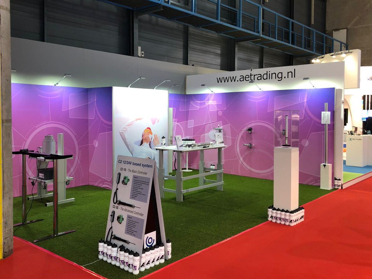 AETrading's tweet photo. Wij zijn er klaar voor! Zien we jou straks op de @ESEF? #AETRADING #LINEAIREAANDRIJVING #ESEF2018 #technishow2018 https://t.co/WMA9KM4Nyq