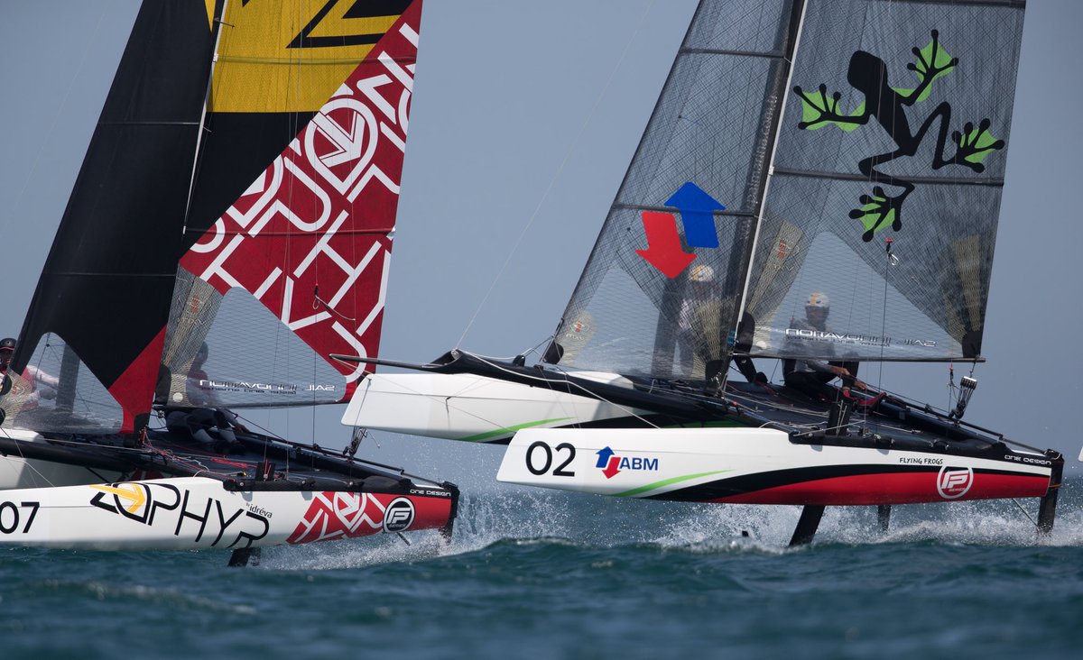 FlyingFrogsTeam's tweet photo. Fin du 1ère acte à Oman 🇴🇲où l’équipe se classe 5ième. Conditions de navigation au top ! #ESS #Foiling #Sailing #Muscat #FlyingPhantomSeries #ExtremeSailingSeries https://t.co/nIWM9IOJl3