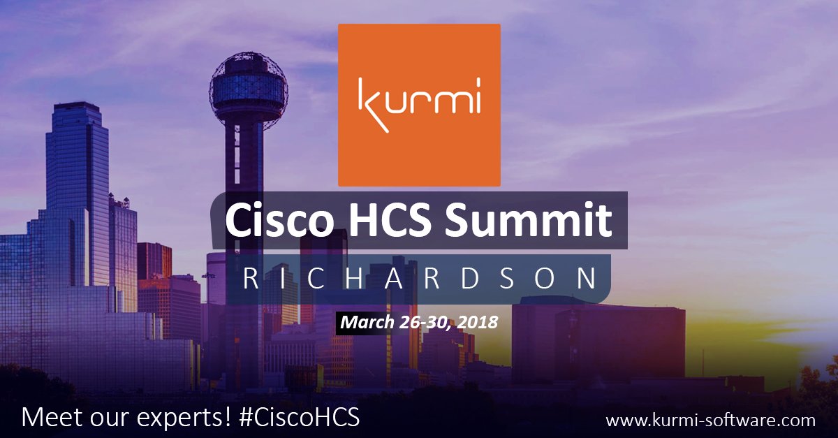 KurmiSoftware's tweet image. Coming up next week: Kurmi at @Cisco HCS Summit, in Richardson (March 26-30). Meet our experts to discover how our #CiscoHCS Domain Management Platform can significantly improve your operations management. See you there!

#Cisco #Provisioning #UC #UnifiedCommunications