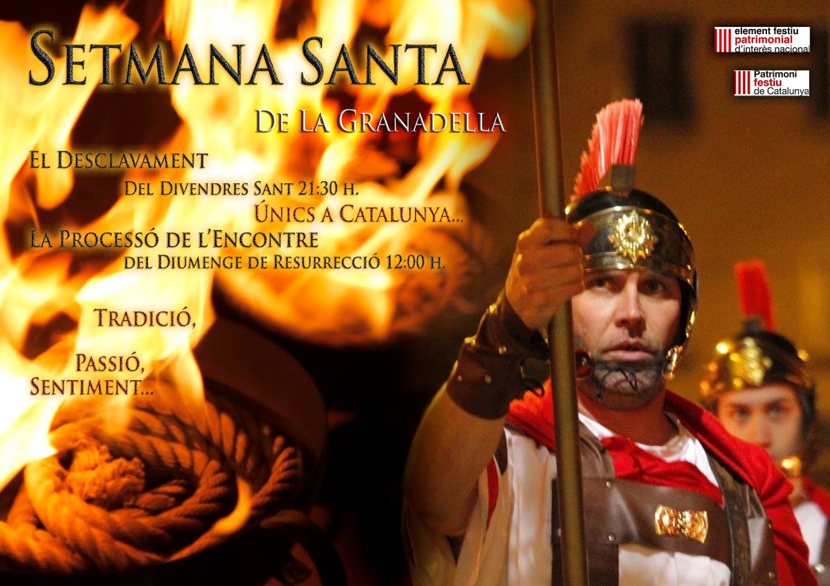 montsesas's tweet photo. Ja tenim aquí la #SetmanaSantaLaGranadella. Aquí us deixo el programa dels actes, #Desclavament de Divendres Sant i la #Processódelencontre de Diumenge de Pasqua. #elementsfestius, @patrimonigencat @PuigGordi @BibLaGranadella @AjGranadella @paerialleida @aj_Aitona @somgarrigues https://t.co/2HrUC7QRMu