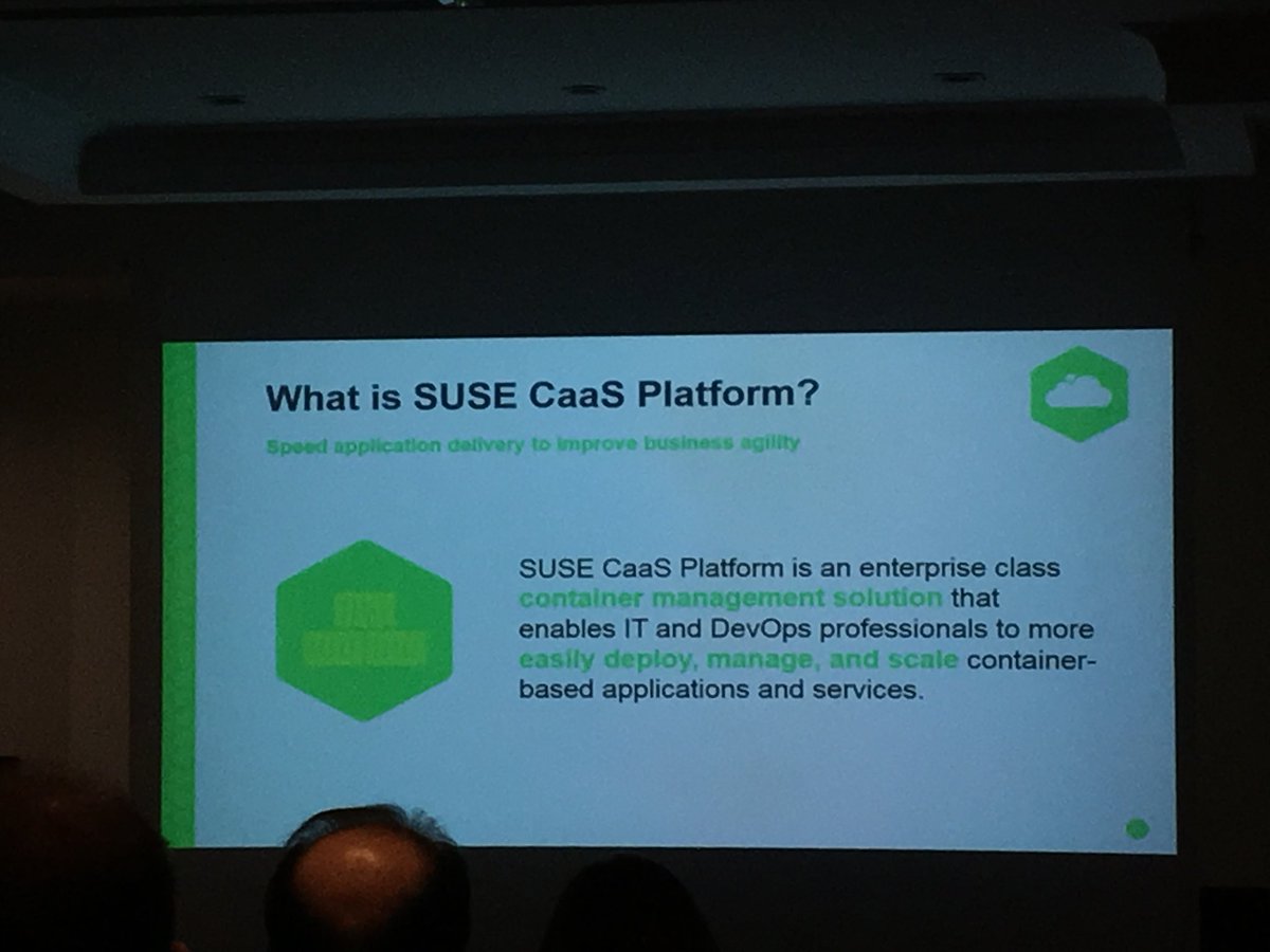 impresacity's tweet image. #SuseExpertDays2018 Per @SUSE_Italia l’infrastruttura è #softwaredefined x dare agilità ed elasticità. In ambito #ApplicationDelivery #SUSECaaSPlatform gestisce e orchestra microservizi e #conteiners