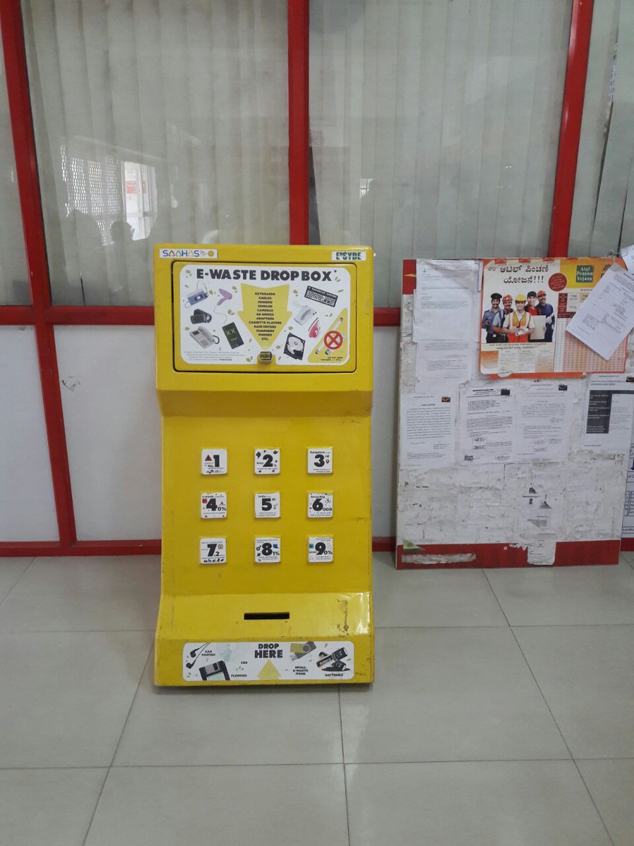 bresponsibleone's tweet photo. Come drop your #ewaste for #responsible collection &amp; disposal. 
#bEResponsible places #ewaste bin at Basavanagudi Post Office! https://t.co/xScSVN0YLt