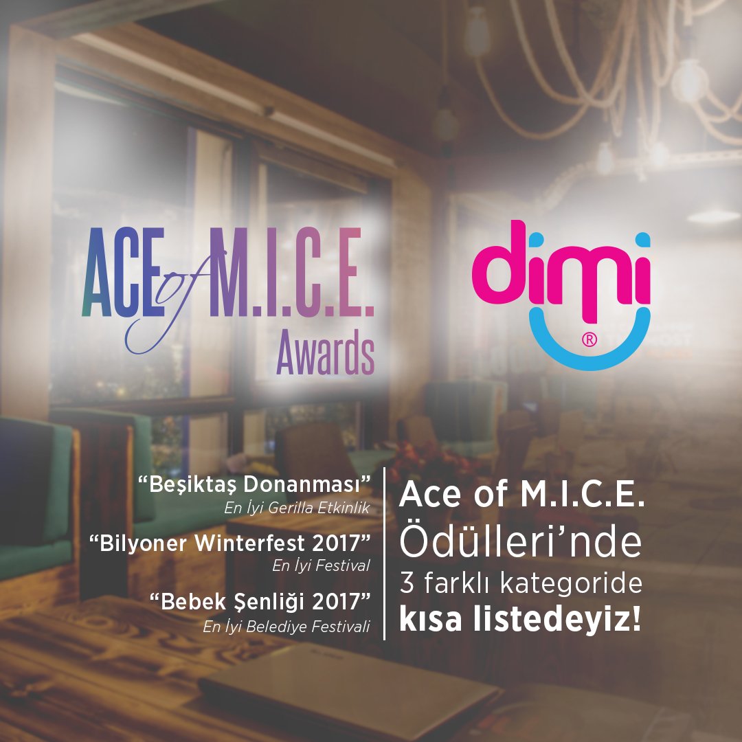 26 Mart'ta Uniq Hall'de gerçekleşecek ACE of M.I.C.E Ödülleri'nde 3'te 3 yapmak için hazırız! #dimi #aceofmice #ödülsezonu
