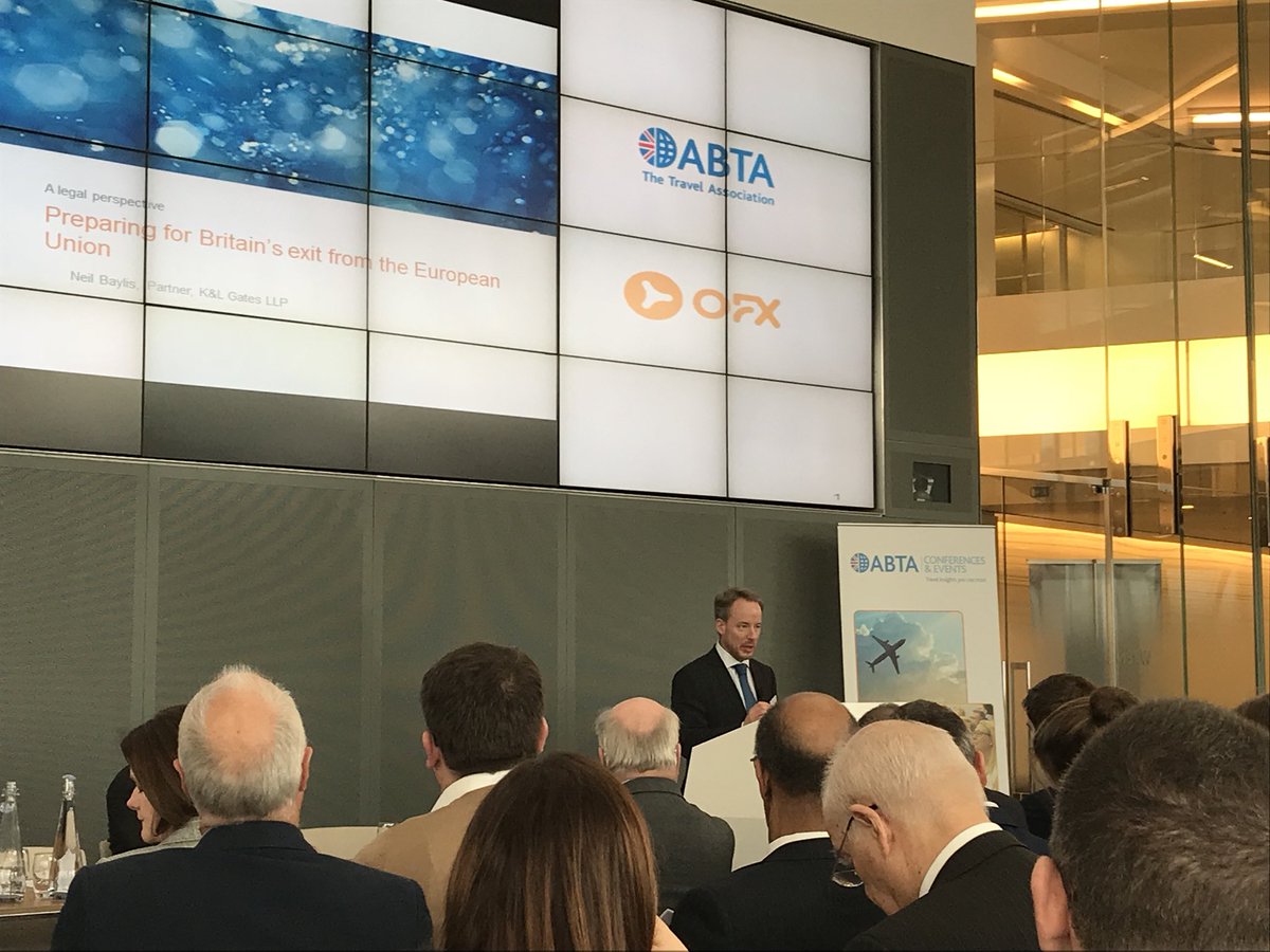 ABTAMembers's tweet photo. Neil Baylis, Partner @KLGates discusses the legal &amp; business implications of Brexit- “soft  Brexit is no longer an option” #ABTABrexit https://t.co/rcYKgeq6K5