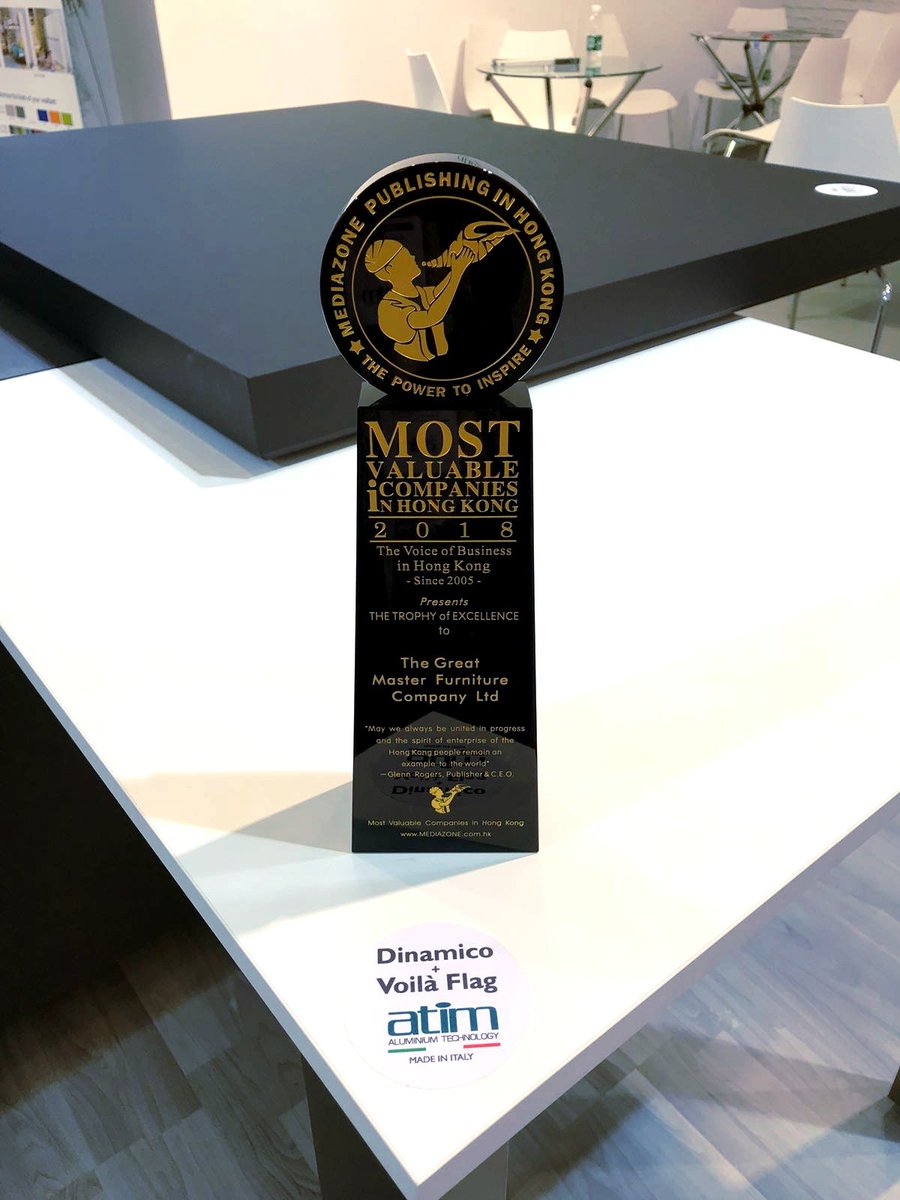AtimSpa's tweet photo. Il nostro partner per il CIFF ha vinto il premio come βThe Voice of Business 2018β! #mostvaluablecompaniesinhonkong #specialaward #congratulations #ciff2018 #guangzhou #china #atimspa #prodottiatim #trasformabili #richiudibili #dinamico #savespace #prodottiatim #atimnelmondo https://t.co/KIm24mubaW