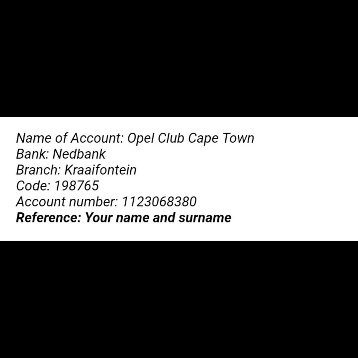 OpelClubCT's tweet photo. Dear folk,
Please donate (any amount no matter how small or big as every bit helps) towards our charity event on the April 7th. We will really appreciate it. 
The beneficiary is Rachael and her amazing team at @sidewalkspecial
Swipe 👉🏾 
@OpelSA @ReedsBellville @garyvandyk789 https://t.co/MeTWbxuKMm