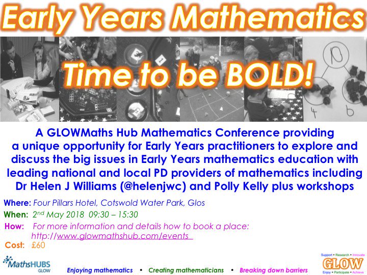GLOWMaths's tweet photo. So excited about our first @GLOWMaths Early Years Maths Conference with @helenjwc , @_pollykelly plus workshops from amazing practitioners across the GLOW region. #mathschat #mathscpdchat #PrimaryRocks https://t.co/GsYNctFt16