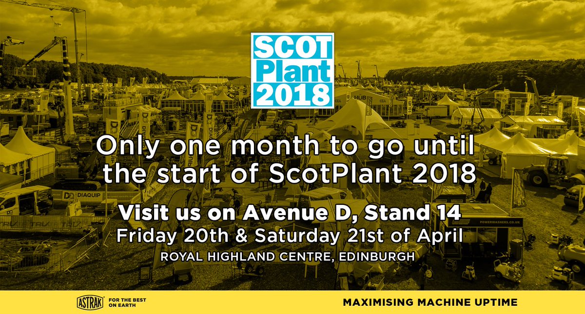 Only one month to go until the start of <a href="/ScotPlantEvent/">ScotPlant 2026</a> 2018. Visit us on Avenue D, Stand 14 on Friday 20th and Saturday 21st of April, at the <a href="/HighlandCentre/">RoyalHighlandCentre</a> near Edinburgh.
