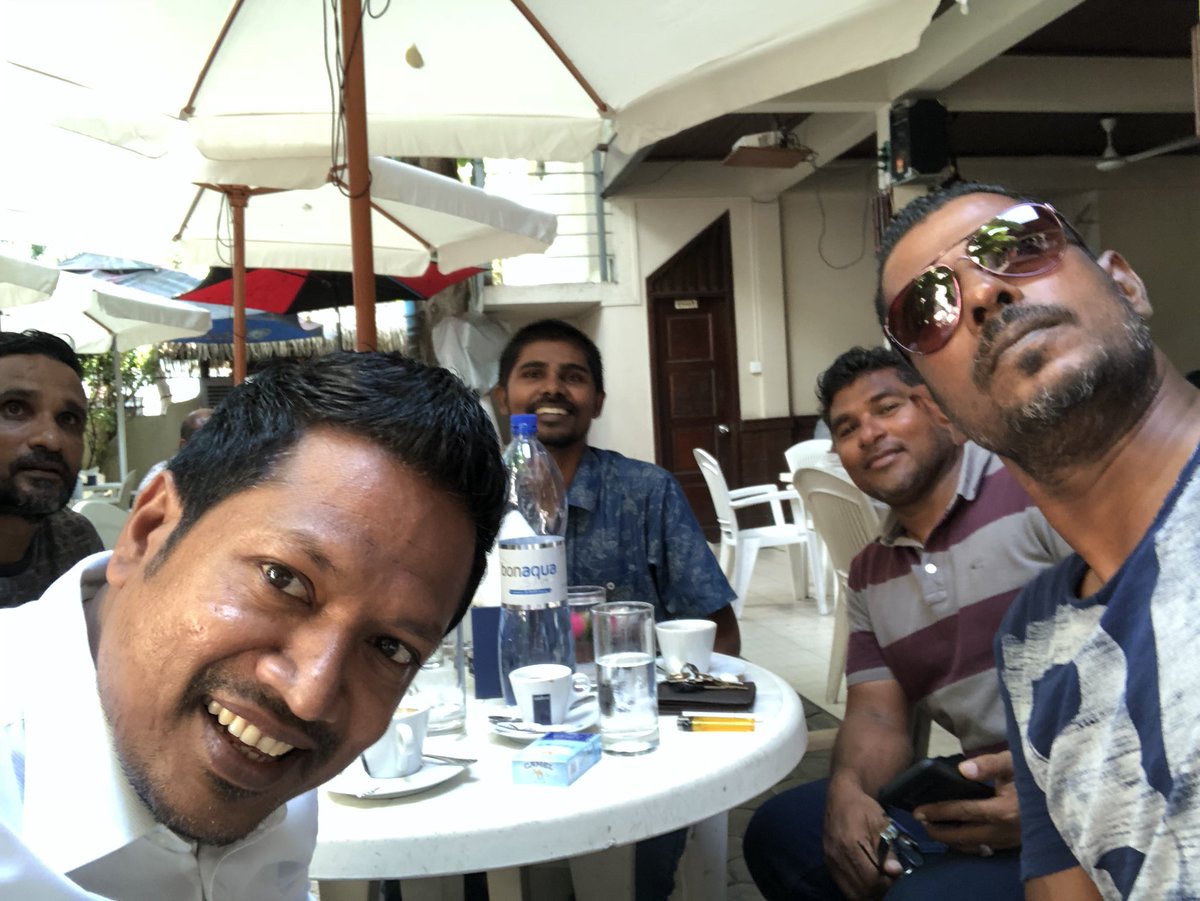 Imthiyazfahmy's tweet photo. Celebrating @VMookey’s comeback from jail after 33 day. 

#MaldivesInCrisis https://t.co/hal5xUnUd0