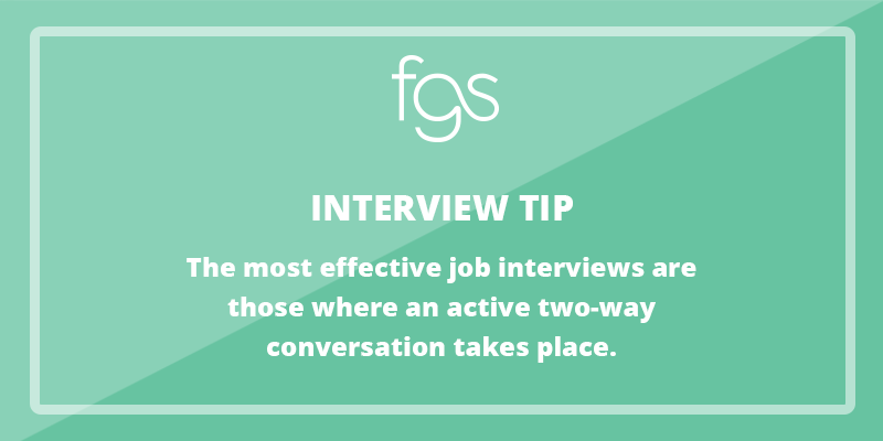 FGSRecruitment's tweet photo. The most effective job interviews are those where an active two-way conversation takes place. #InterviewAdvice #Career #JobSearch https://t.co/DM32Bb9oMo