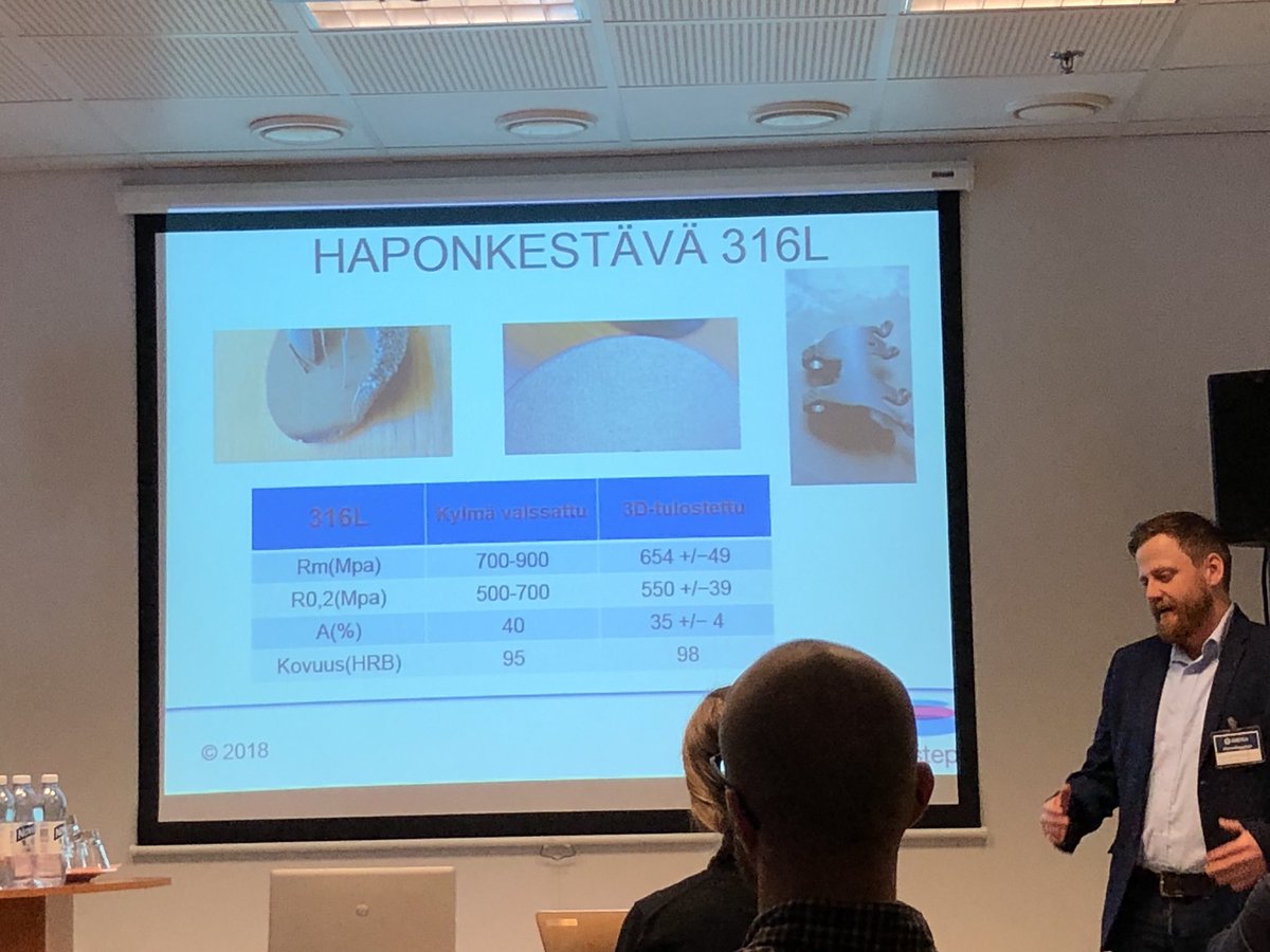 Kimmo_Haapea's tweet photo. Alumiinin, haponkestävän ja työkaluteräksen lujuusominaisuudet metallien 3D-tulostuksessa: @3DStepOy Vesa Kananen #välkky @SMACCFinland https://t.co/qrghqvzhpM