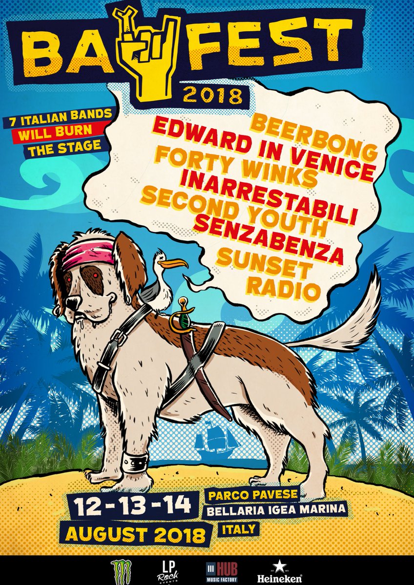 🇮🇹 BAND ITALIANE al Bay Fest 2018!
It's spaghetti-punky time, let's do it alphabetically, benvenuti:
BeerBong 🍝 Edward in Venice 🍝 Forty Winks 🍝 Inarrestabili 🍝 Second Youth 🍝 Senzabenza 🍝 Sunset Radio