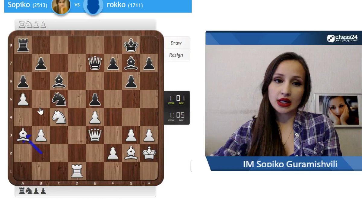 chess24com's tweet photo. Sopiko Guramishvili is streaming her blitz games LIVE now! https://t.co/KkJo3CVUQ1 #c24live https://t.co/tuHxPNX295