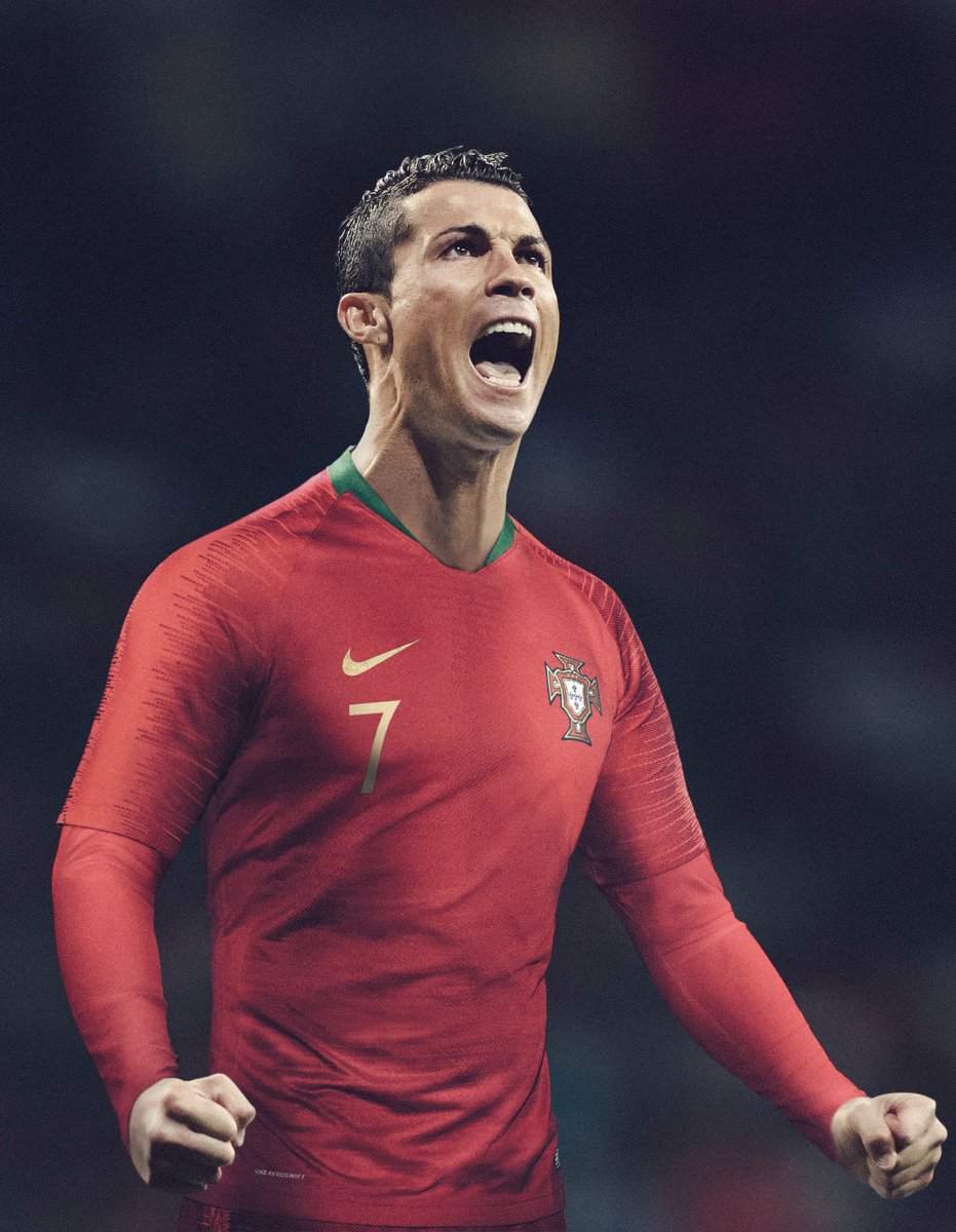 MOTDmag's tweet photo. Ronaldo will be running at defences wearing these kits in Russia https://t.co/0dWC2AoLCi