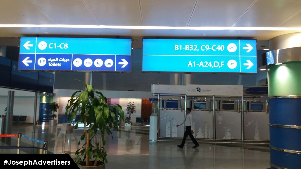JosephGroup_DXB's tweet image. Internal signage for the @DubaiAirports Terminal 1. For your signage requirements, get in touch with us at josephgroup.ae / +971 4 880 3433. #JosephGroup #signage #internalsigns #dubai