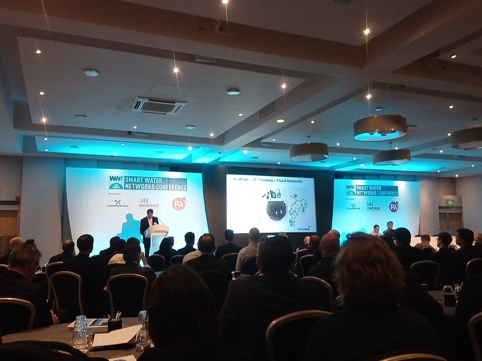 wwtlive's tweet photo. Drew Ritchie speaking on Affinity Water's vision for transforming to be a smart utility at the 2018 #smartnetworks https://t.co/1nemndA40V