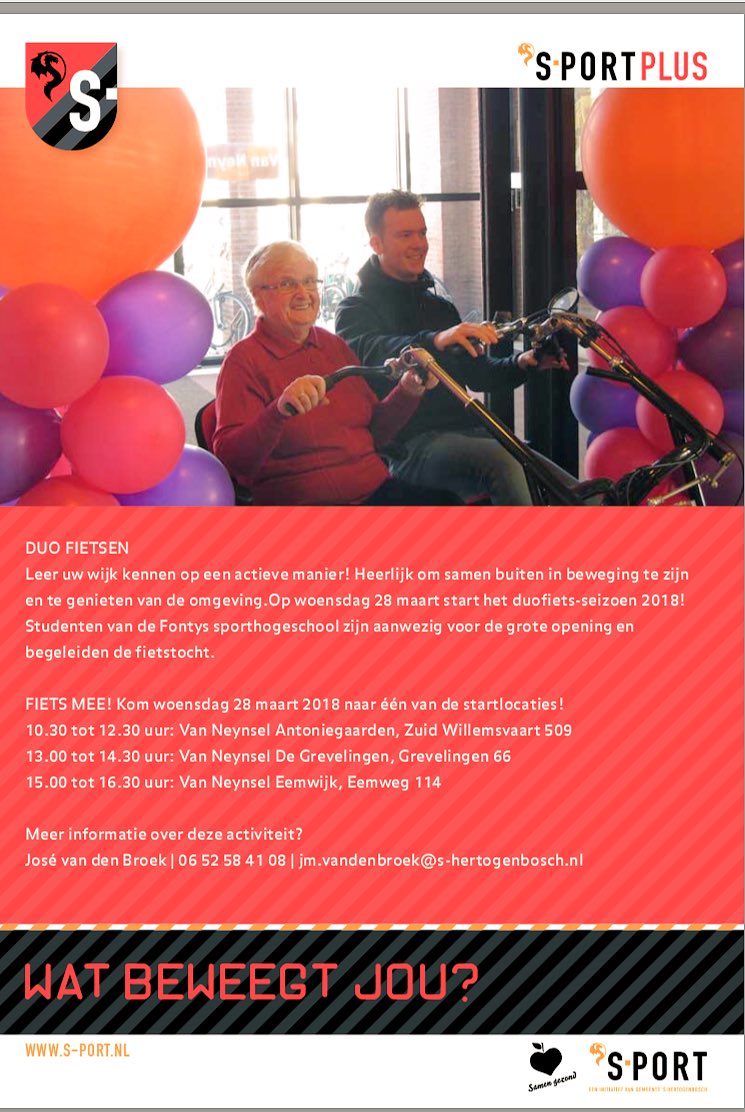 Kijk dit is ook een mooie actie van <a href="/SPORT073/">´S-PORT</a> <a href="/shertogenbosch/">'s-Hertogenbosch</a> om samen te bewegen. Jong en oud. Met studenten van de Fontys sporthogeschool <a href="/Fontys/">Fontys</a> En ook goed ihk bestrijding eenzaamheid !#voorkomeenzaamheid